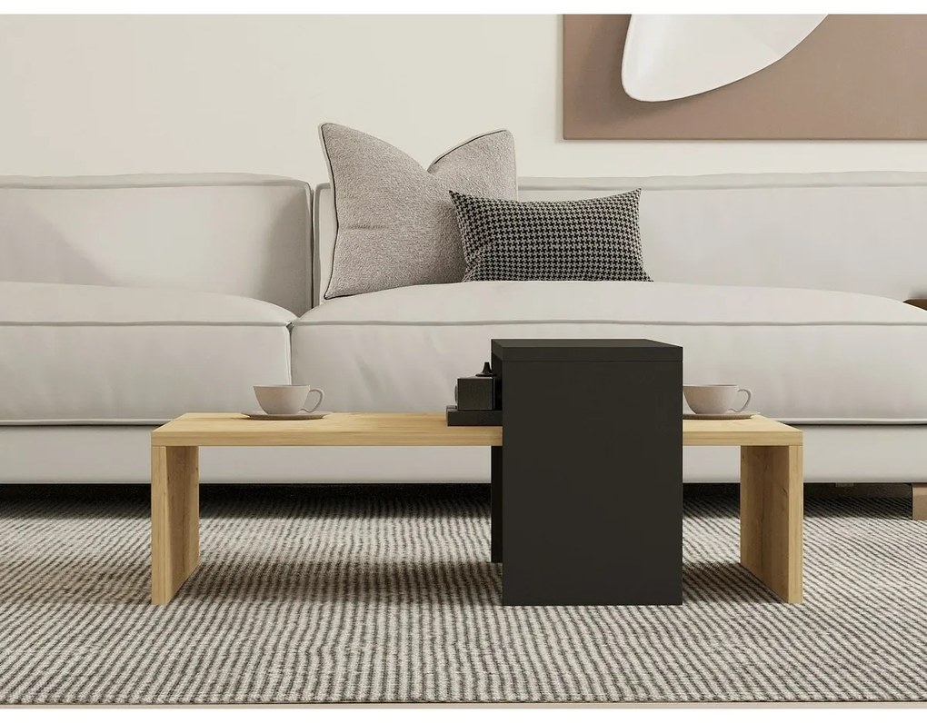 Măsuță de conferință Glow Anthracite și SapphireOak