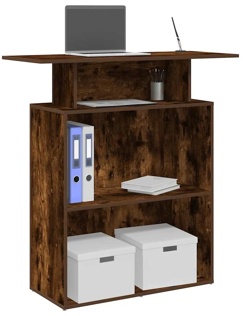 vidaXL Birou de recepție stejar afumat 100x40x104 cm lemn prelucrat