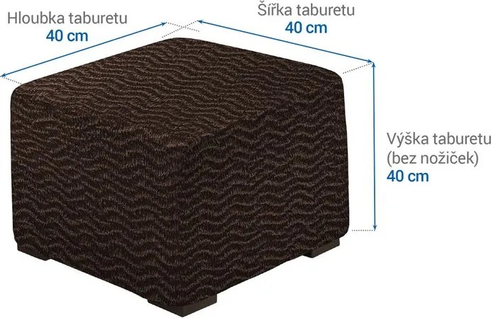 Gaico Huse bielastice CRISTINA tutun taburet (40 x 40 x 40 cm)
