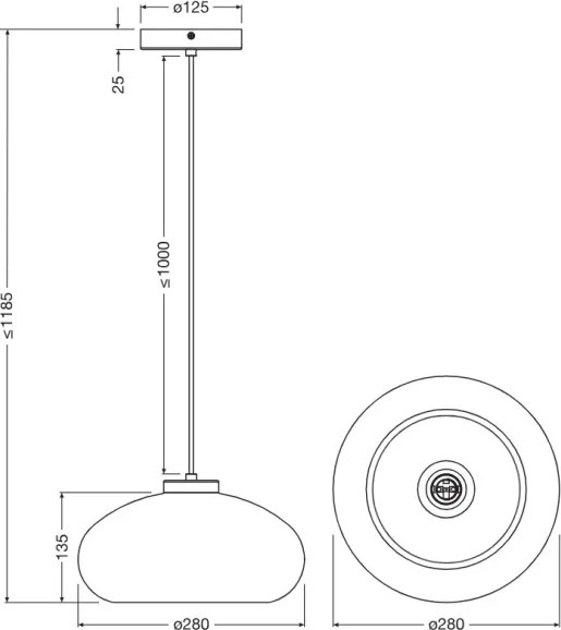 Osram - Pendul pe cablu DECOR SMOKE, 1xE27/12W/230V, Ø 28 cm, negru/gri fumuriu