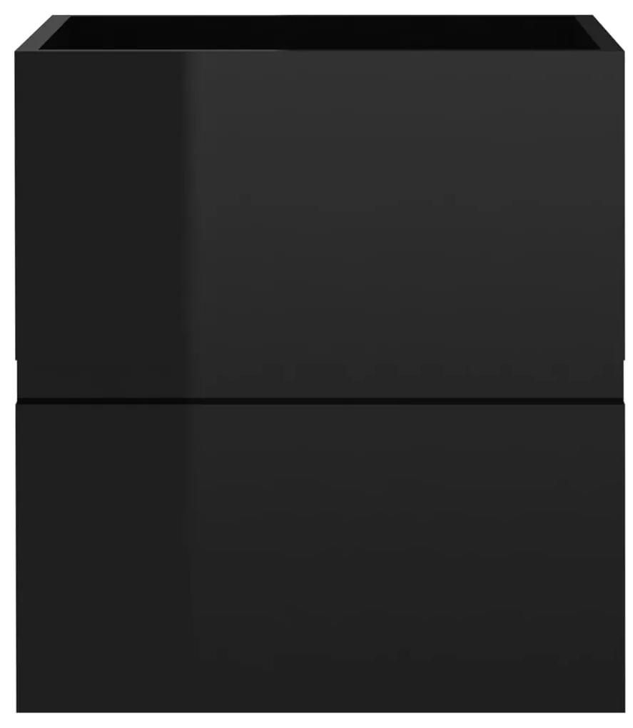 Dulap de chiuveta, negru extralucios, 41x38,5x45 cm, PAL negru foarte lucios, 1