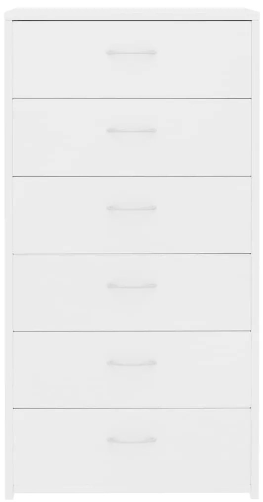 Servanta cu 6 sertare, alb, 50 x 34 x 96 cm, PAL 1, Alb