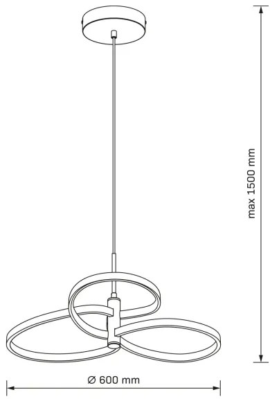 RIBBON Lustră LED pe cablu, 25W, 230V, 4000K, negru