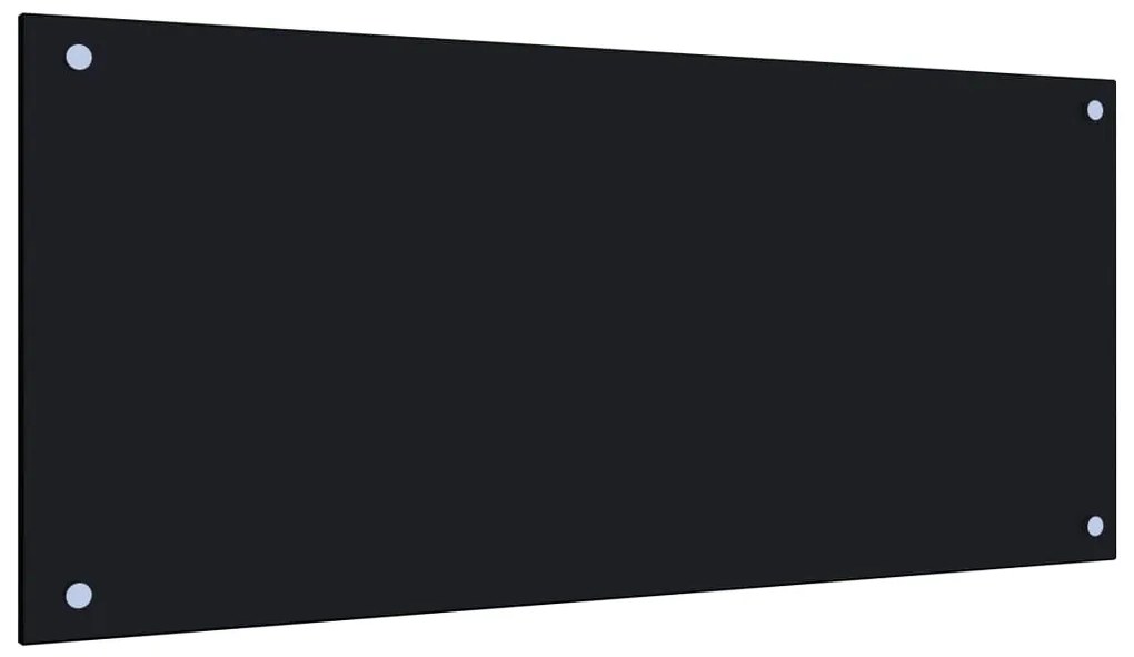 vidaXL Panou antistropi de bucătărie, negru 90x40 cm sticlă securizată