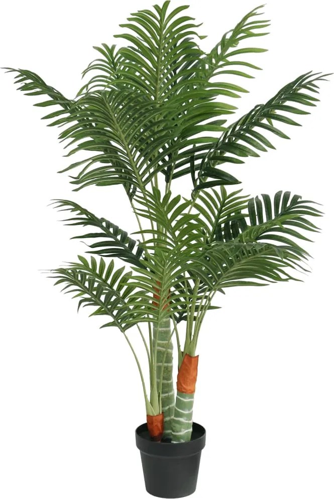 vidaXL Palmier artificial cu 3 trunchiuri, verde, 120 cm, PP