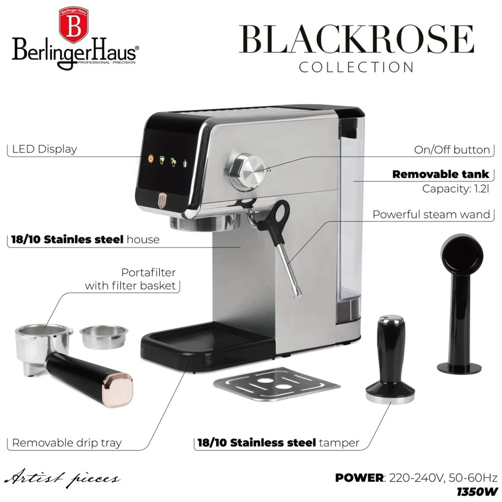 Expresor cafea digital, 20 bar Berlinger Haus BH 9622