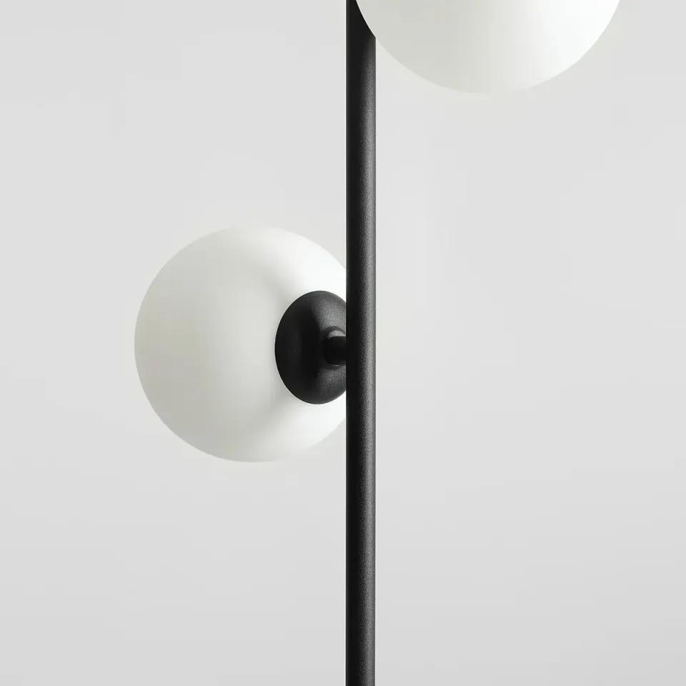 Lampadar modern negru cu 3 globuri de sticla Libra