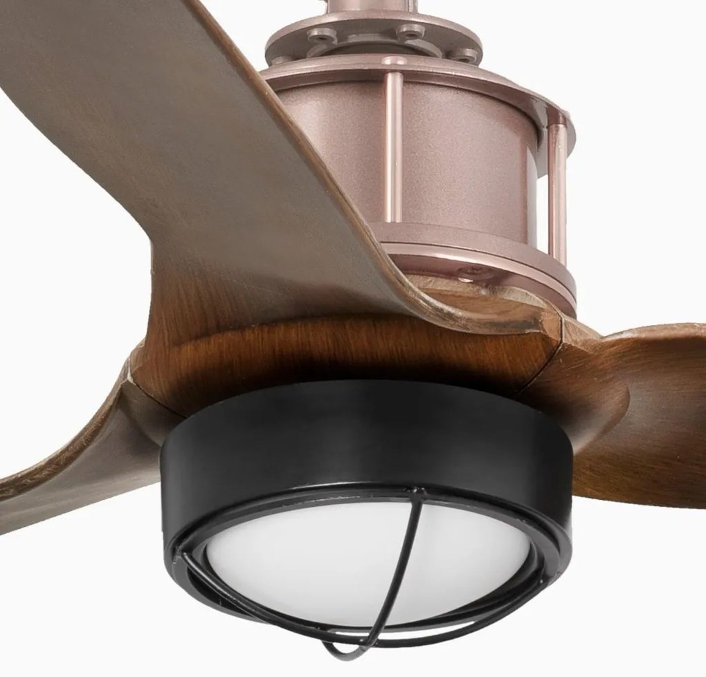 Lustra cu Ventilator si telecomanda JUST FAN XS LED cupru/maro