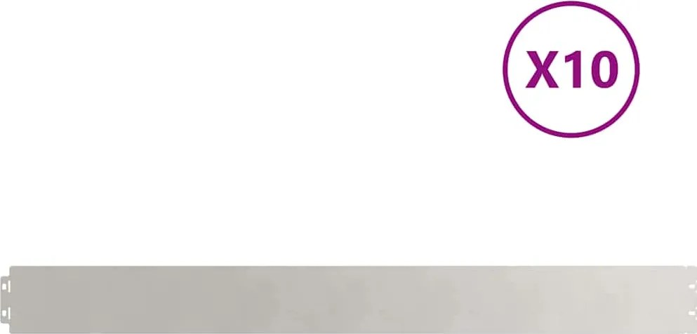 vidaXL Borduri de gazon 10 buc 10x103 cm Oțel inoxidabil