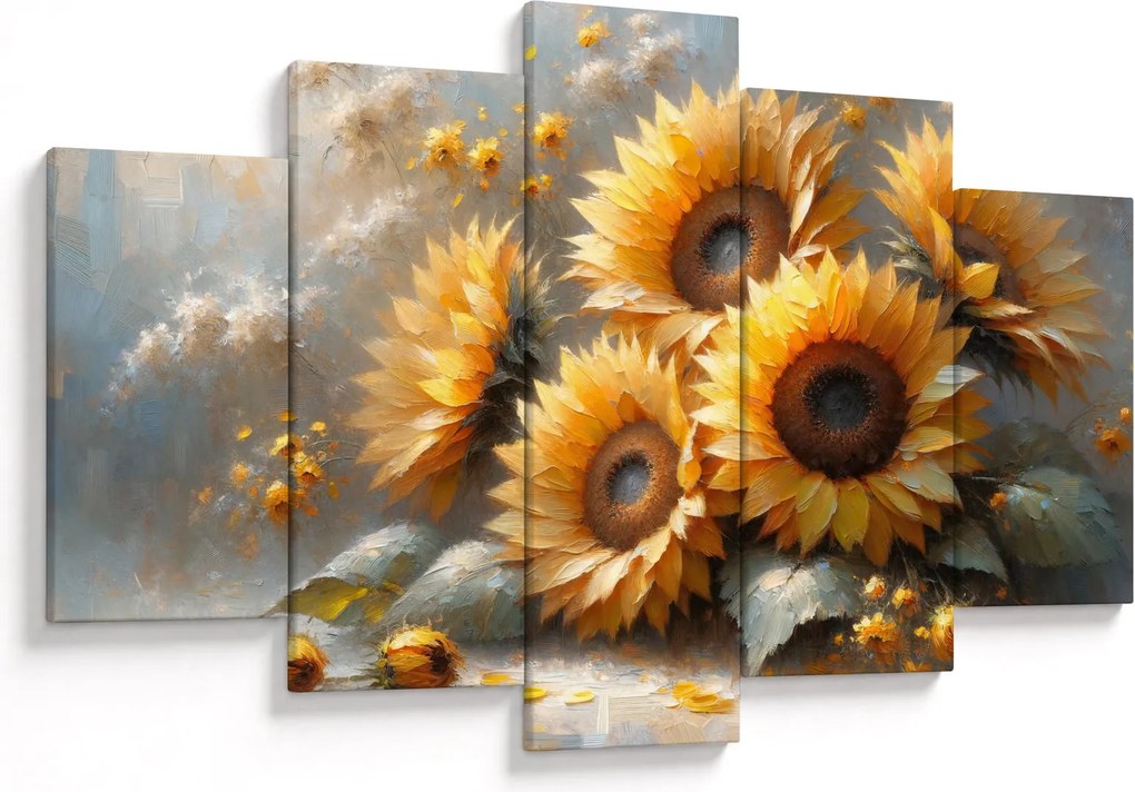 Tablou - Pictură cu floarea-soarelui (150x105 cm)