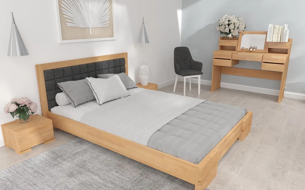 Noptieră lemn masiv TerraCraft 1 Sertar Fag, 40 × 34 × 25 cm - Palisander