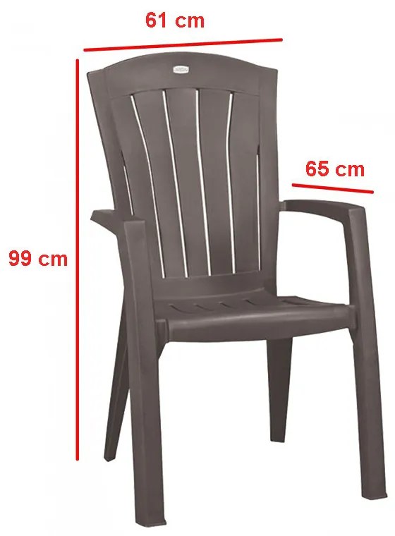 Set de mobilier de grădină Eltorini 4+1 în culoarea cappuccino