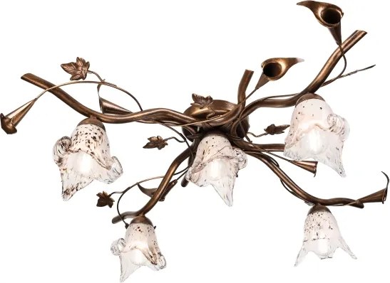 Lustră aplicată ROZETA, 5xE14/40W/230V, bronz