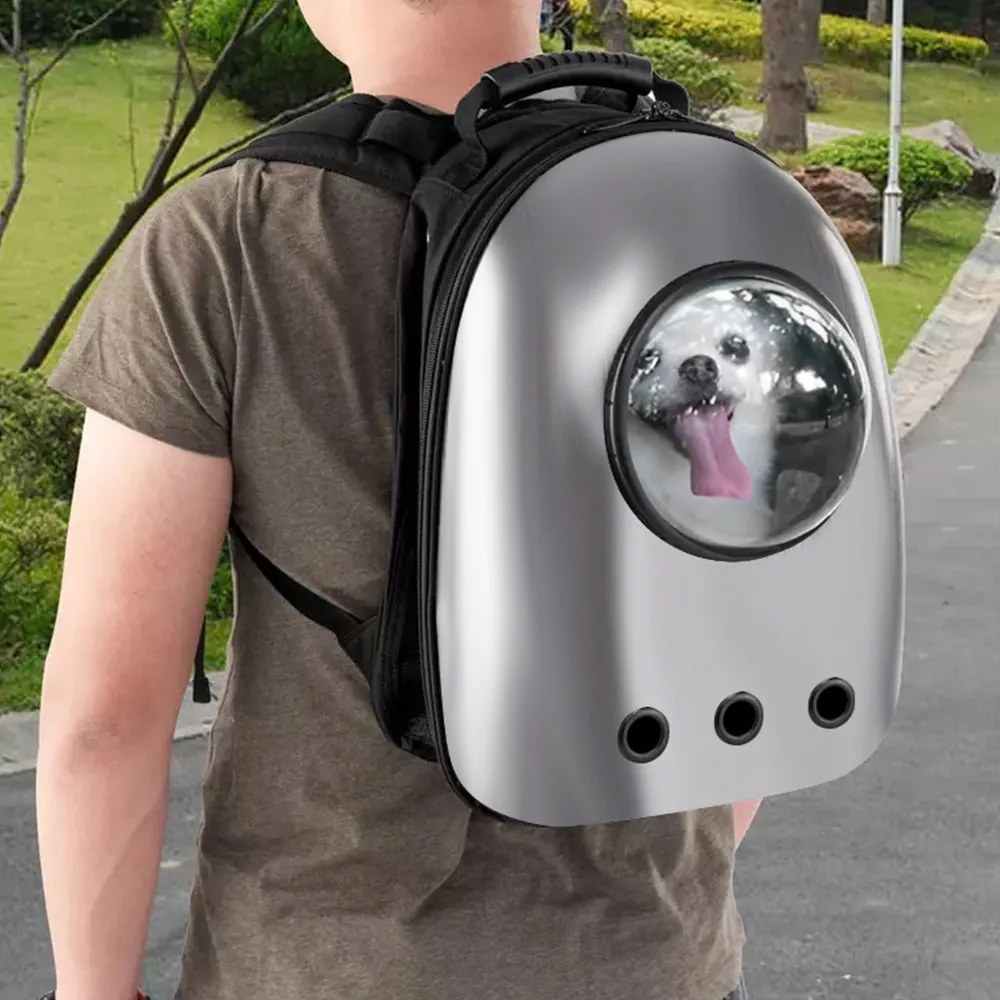 Rucsac pentru transportul animalelor de companie, argintiu