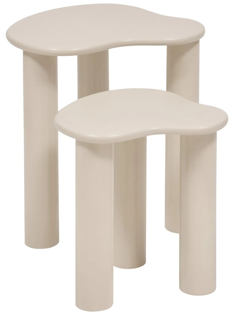 Mese de cafea OLAO cu blaturi organice în formă de nori, 2 bucăți