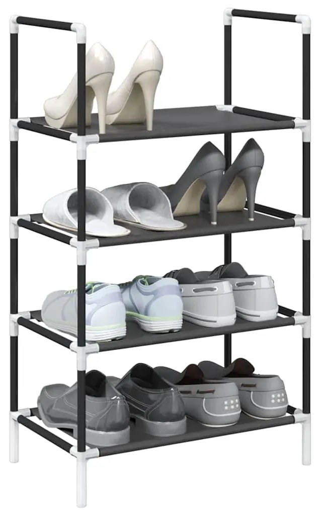 vidaXL Suport pantofi 4 niveluri negru 44x28x77 cm țesătură nețesă