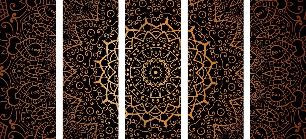 Tablou 5-piese Mandala vintage în stil indian