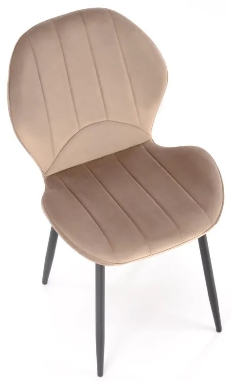 Scaun K538 velvet bej H85 cm