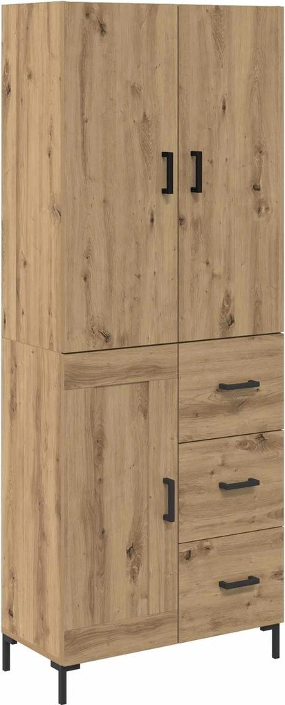 vidaXL Bufet Stejar Artizanal 69,5 x 34 x 180 cm Lemn compozit