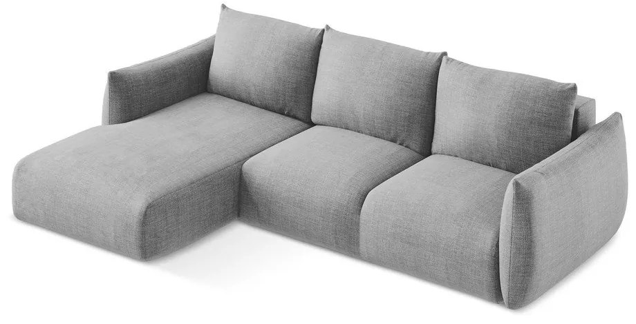 Colțar gri deschis extensibil (cu colț pe partea stângă/cu șezlong) Leila – Makamii