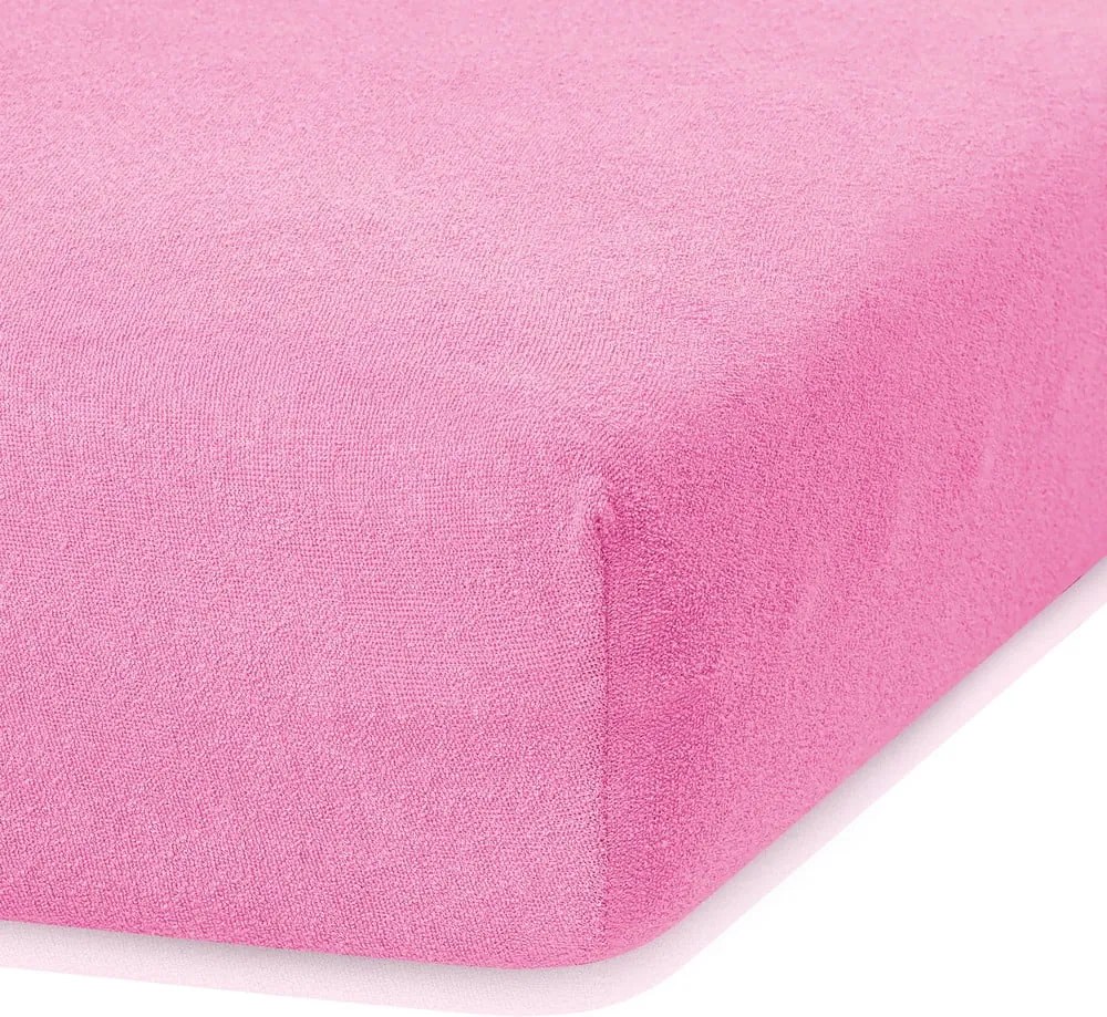 Cearceaf elastic AmeliaHome Ruby, 200 x 160-180 cm, roz închis