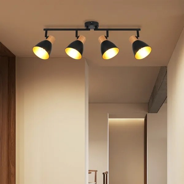 Brilagi - Plafonieră cu spoturi ODENSE 4xE14/10W/230V lemn/negru