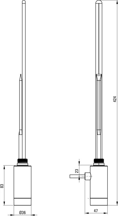 Silia Element de încălzire, Pentru calorifer baie - 400 W Finisaj: Negru AGI_N401