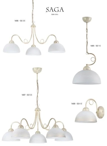 Jupiter 1487 - Lustra cu lant SAGA 5xE27/60W/230V