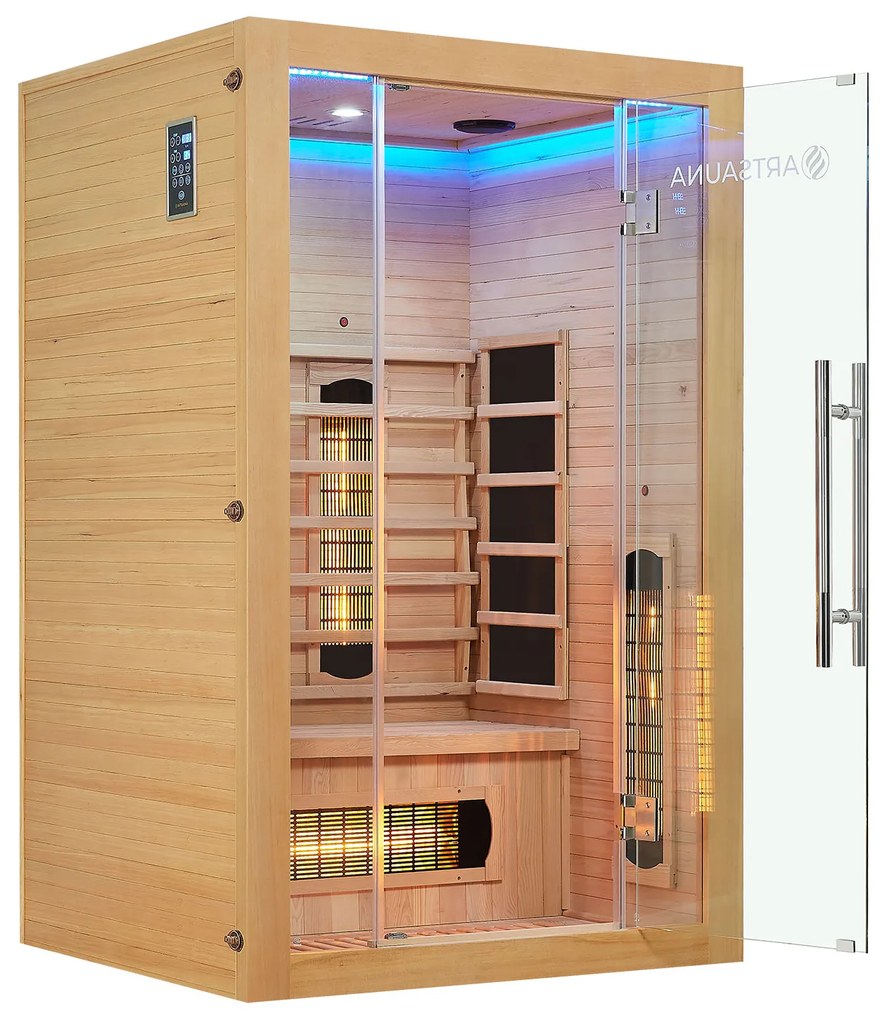 Infračervená sauna Kiruna130 s duálnou technológiou a drevom Hemlock