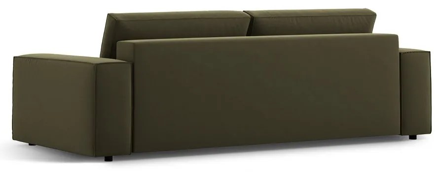 Canapea verde extensibilă/cu spațiu de depozitare cu tapițerie din catifea 247 cm Jodie – Micadoni