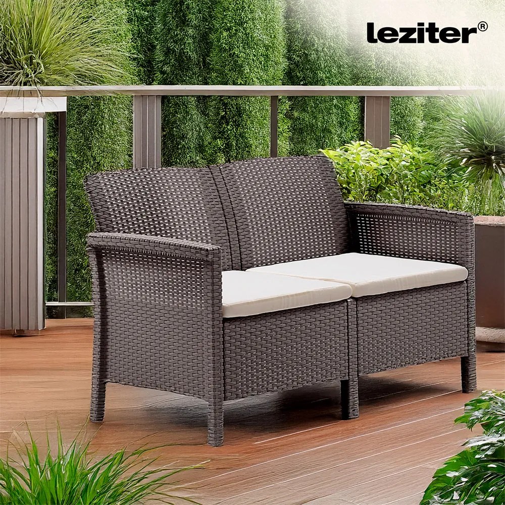 Canapea de grădină Venus cu 2 locuri, culoare cappuccino