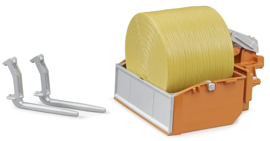 ACCESORII PENTRU TRACTOR LADA DE INCARCARE FURCI SI UN BALOT ROTUND - BRUDER (BR02353)