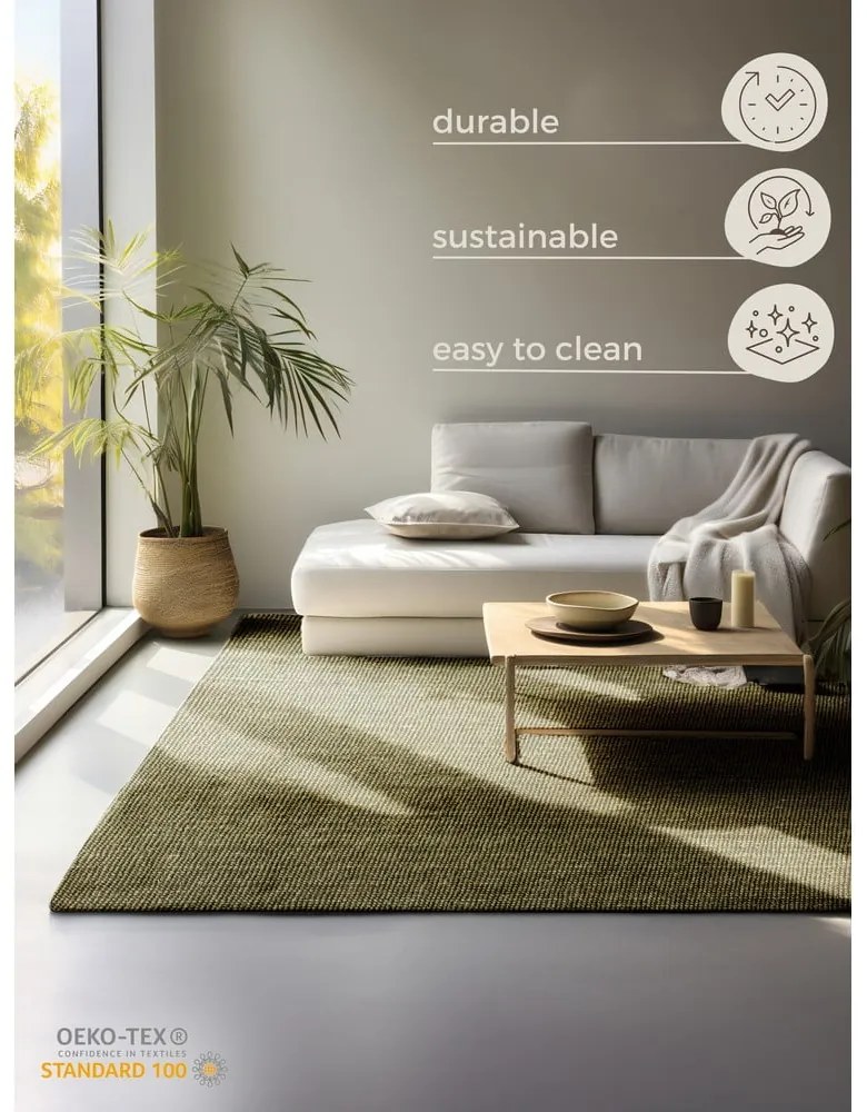 Covor kaki din iută 160x230 cm Bouclé – Hanse Home