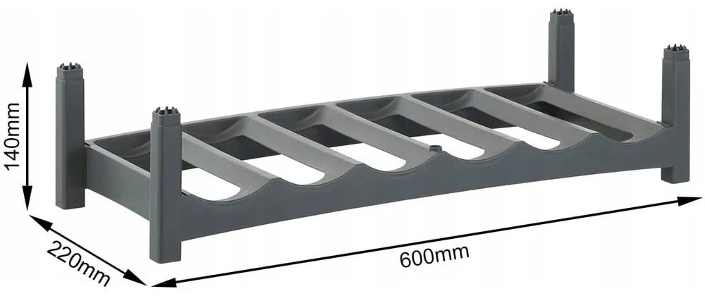 Raft de vin din plastic gri Vario - Rotho