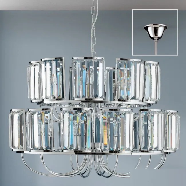 Candelabru cromat design LUX cu cristal K9 Gstaad