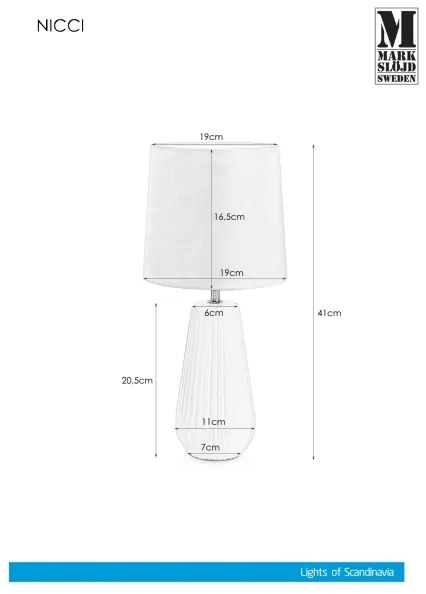 Markslöjd 106624 - Lampă de masă NICCI 1xE14/40W/230V
