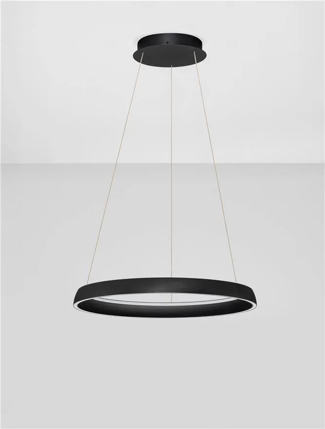 Lustra circulara aluminiu negru LED CCT OVIA 60cm