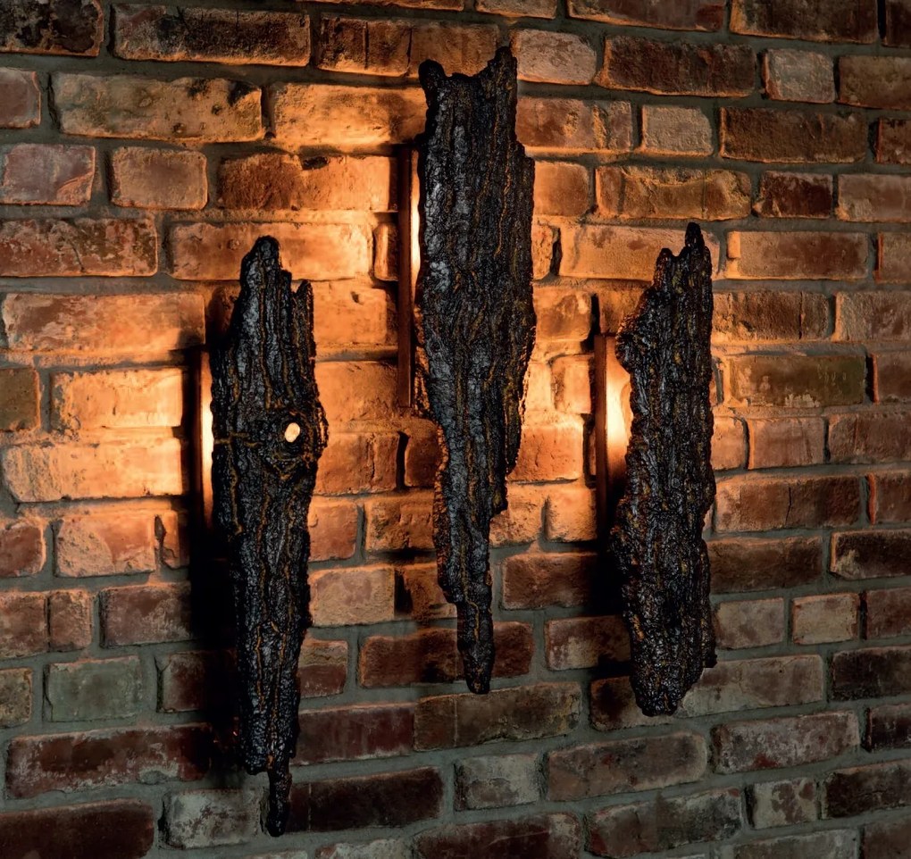 Aplica lumina ambientala design scoarta de copac din aluminiu turnat WL 3662, 60cm