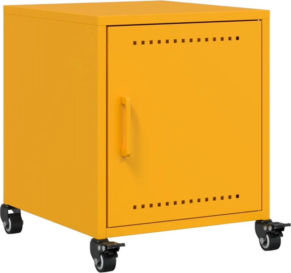 vidaXL Noptieră, galben muștar, 36x39x43,5 cm, oțel