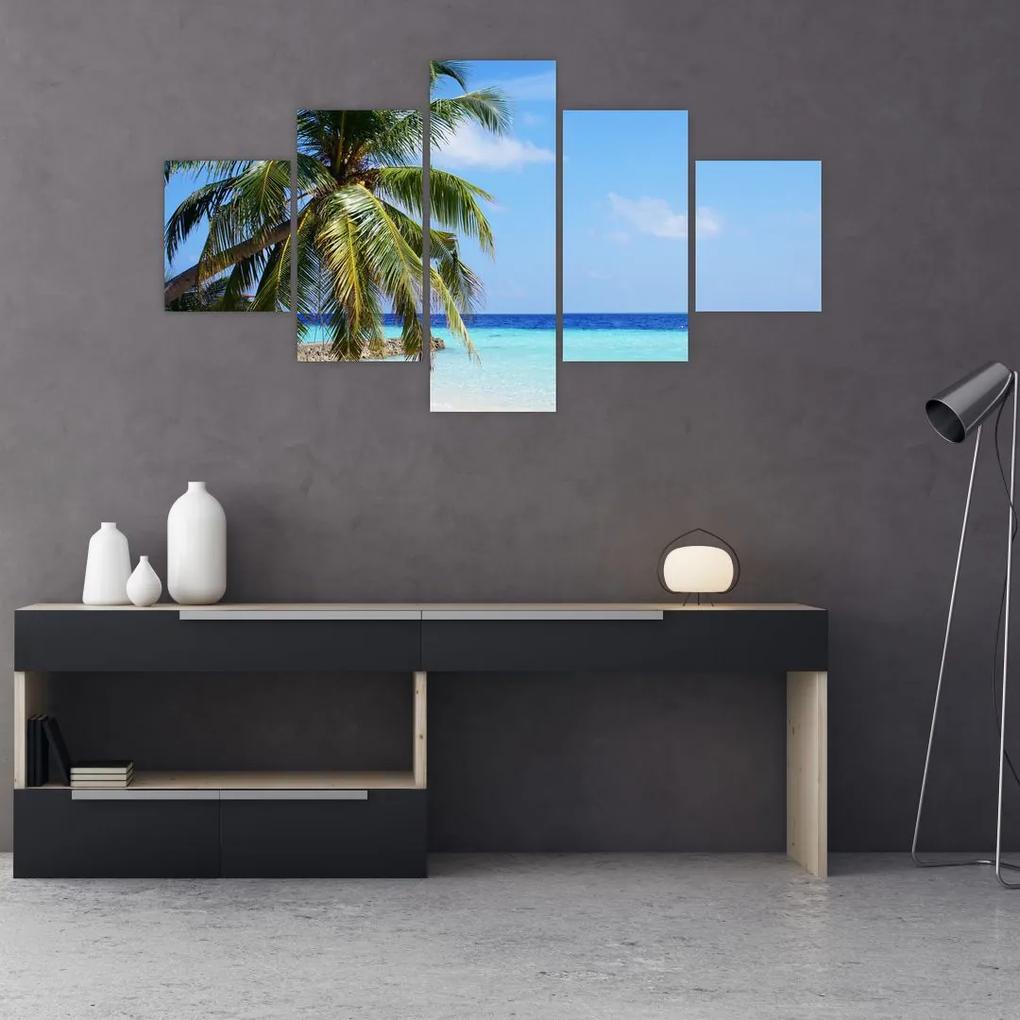 Tablou cu palmier pe plajă (125x70 cm), în 40 de alte dimensiuni noi