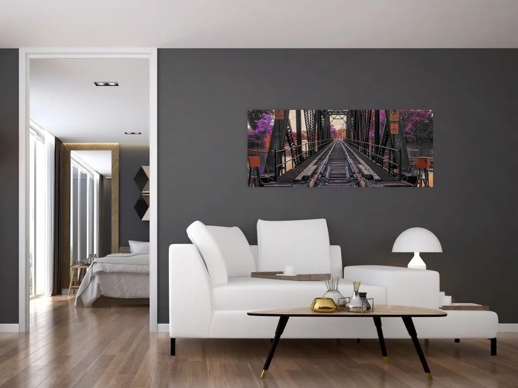 Tablou cu pod de cale ferată (120x50 cm)