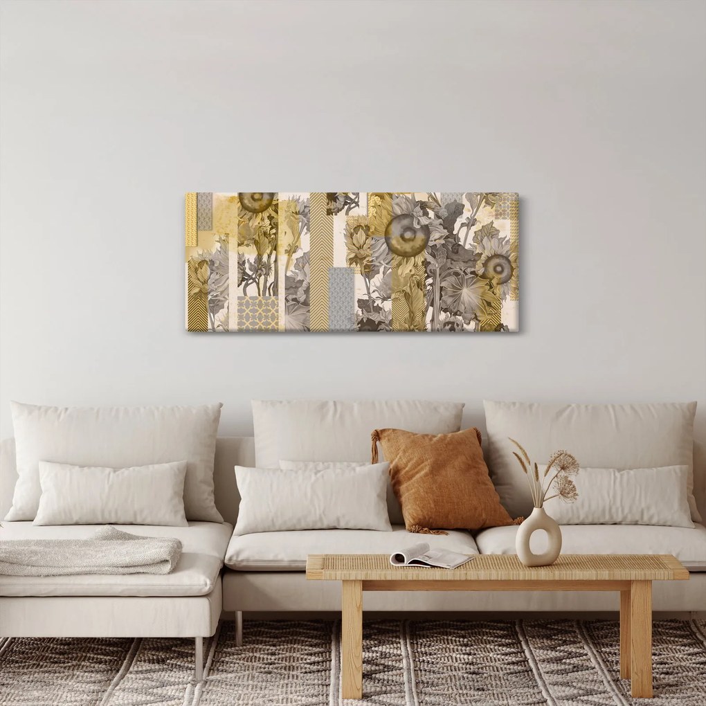 Tablou - Colaj cu floarea-soarelui (120x50 cm)