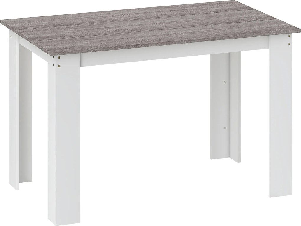 HOMCOM Masă Modernă de Dining pentru 4-6 Persoane 120x69x75 cm Gri și Alb | Aosom Romania
