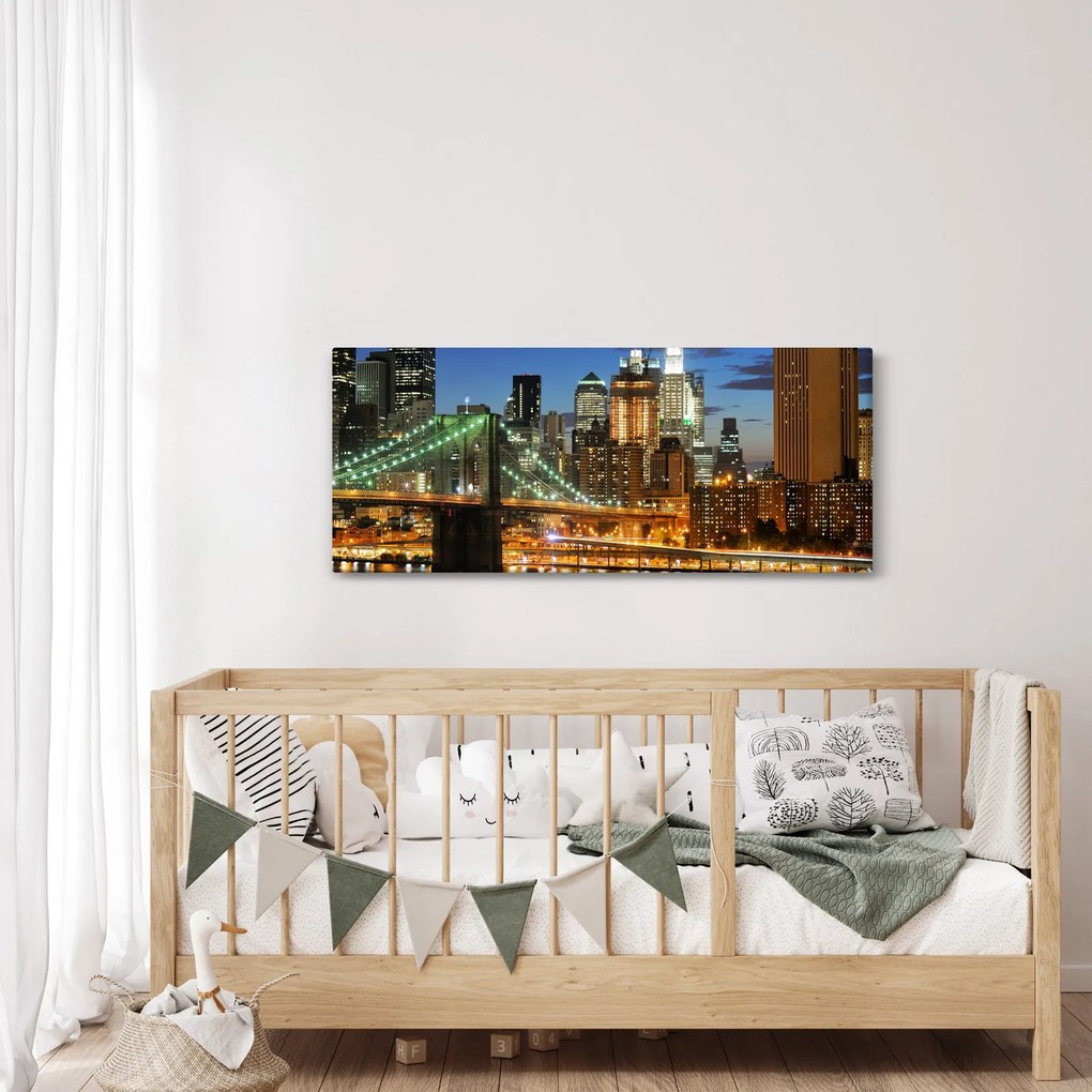 Tablou - Pod cu New York (120x50 cm)