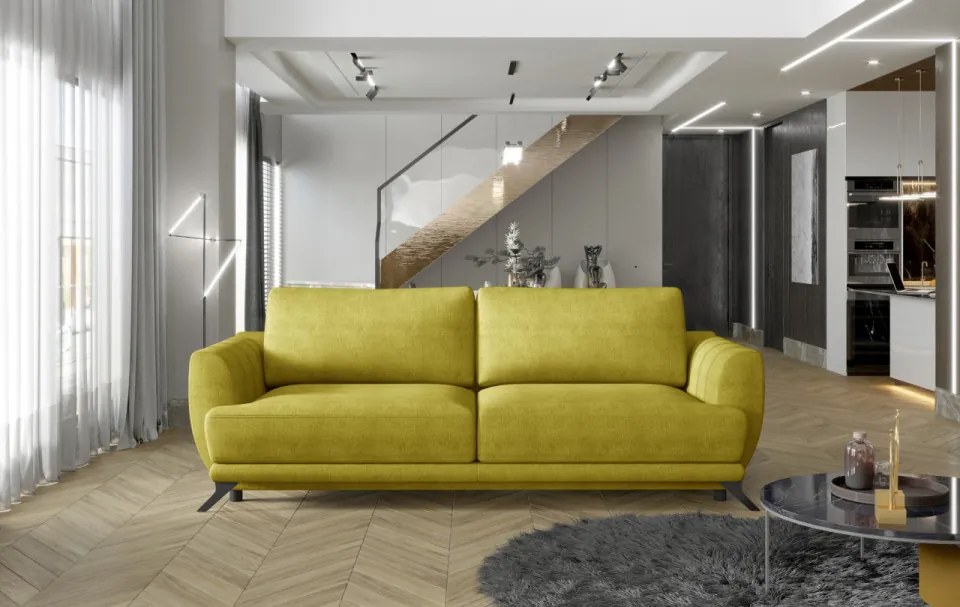 Canapea extensibila cu spatiu pentru depozitare, 242x90x95 cm, Megis 02, Eltap (Culoare: Maro deschis / Texas 26)