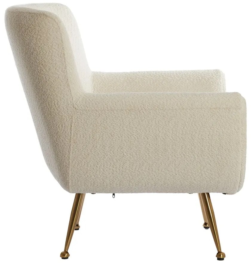 Fotoliu crem cu tapițerie din țesătură bouclé Vinstra – Light &amp; Living
