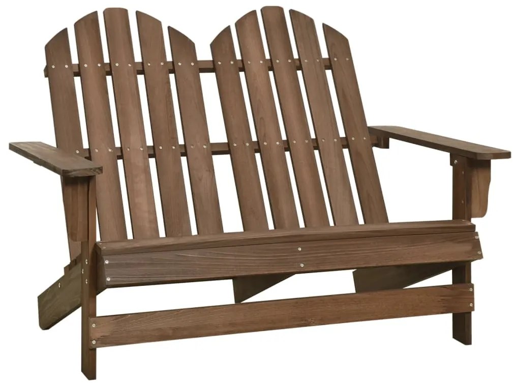 vidaXL Scaun de grădină Adirondack cu 2 locuri, maro, lemn de brad