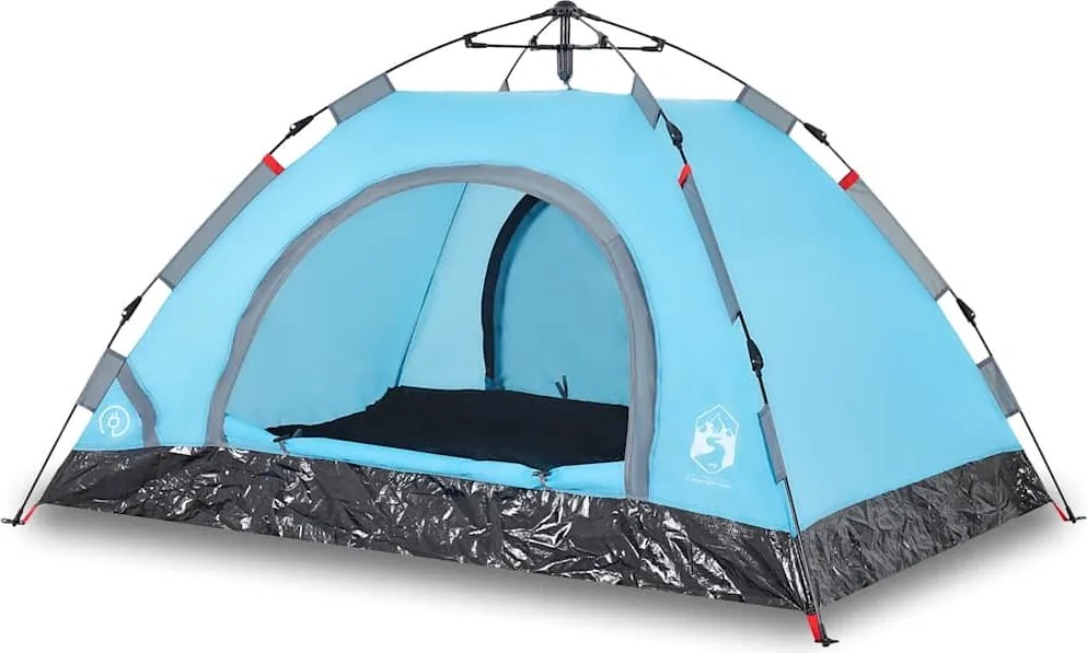 vidaXL Cort de camping pentru 3 persoane, setare rapidă, albastru
