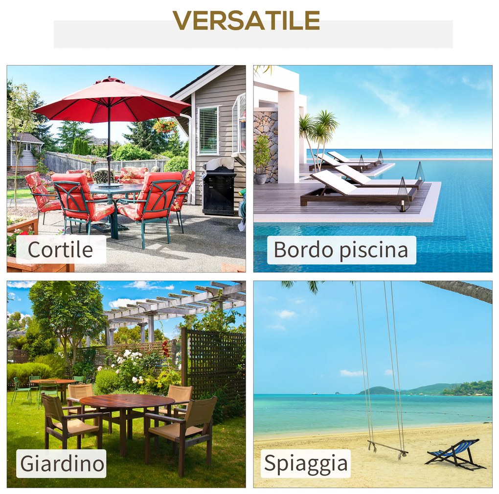 Umbrela de Gradina Outsunny cu Manivela, Ф255x240cm Albastru | Aosom RO