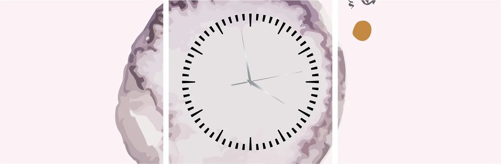Tablou - Minimalism violet N⁰4 (cu ceas) (90x30 cm)